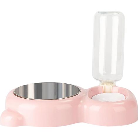 Bol Alimentaire Pour Chien Et Chat - Distributeur D Eau Automatique 500 Ml - Bol Double Séparable Pour Nourriture Et Eau - Pour Chiens Moyens Petits Et Chats - 1 Piece (1/2)