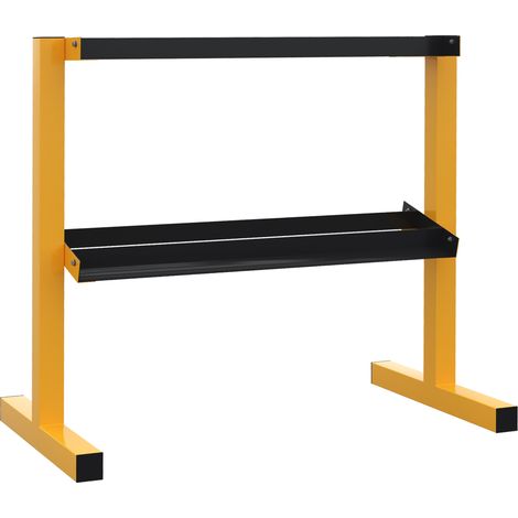 Soporte para mancuernas de 2 niveles de acero amarillo, carga máxima 270 kg, HOMVRA (1/5)