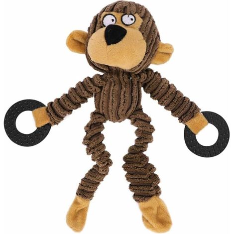 Squeaky Dog Toy Plush Monkey Chew Toy Puppy No Stuffing Interactive Toy Soft Durable Training Toy for Small Medium Large Dogs Playing Making Fun and Avoiding Boredom (1/5)