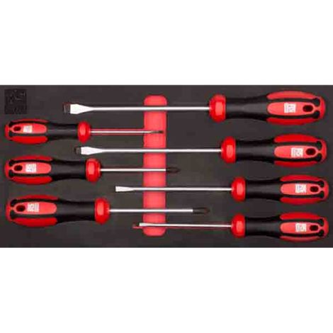 Jeu de tournevis RS PRO Standard Pozidriv, fendu 7 pièces ( Prix pour 1 Jeu ) (1/2)