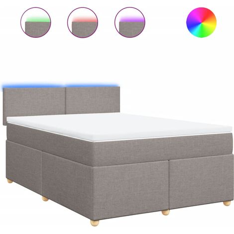 Maison Exclusive - Sommier à lattes de lit avec matelas Taupe 160x200 cm Tissu (1/5)