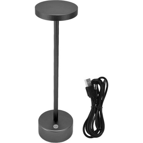 Jeffergarden Waterproof LED Desk Lamp, USB, Touch Dimmer, Table Lamp with 2 Brightness Levels, for Home, Living Room, Black (1/5)