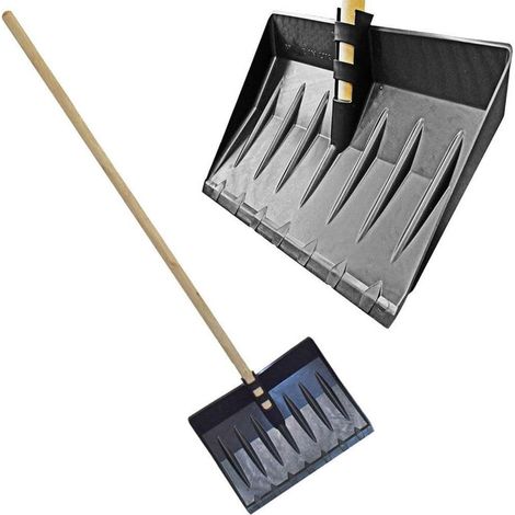 Black Snow Shovel Spade With Wooden handle