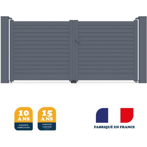 Portail battant prêt à poser AZYR Gris 7016 L306 cm X 139cm en aluminium BELTY (1/4)