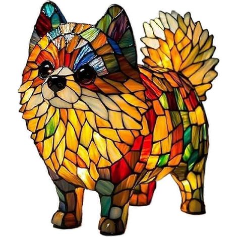 Lampe Chien - Collection Chien - Veilleuse Artisanale en Résine - Décoration Canine - Accessoire de Bureau - Décoration Intérieure - Couleur : Vert