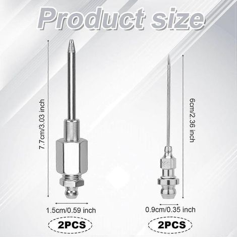 Kit de 5 accessoires pour pistolet à graisse, embouts à aiguille et distributeur d'aiguille à graisse. (1/4)