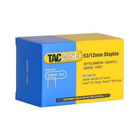 Boîte de 5000 agrafes galvanisées de type 53 L. 12 mm - TA-0450 - Tacwise