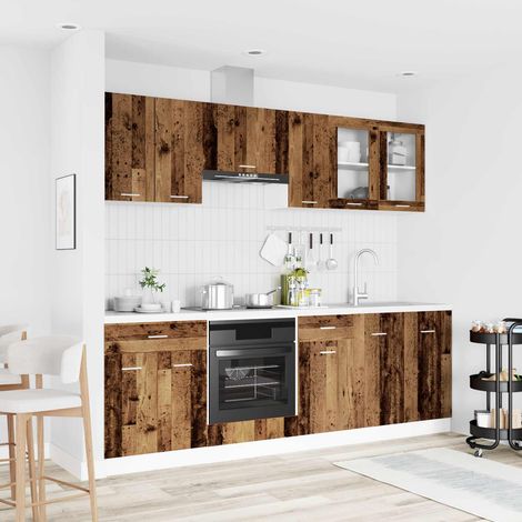 vidaXL Unité de cuisine Lyon 8 pcs Bois d'ingénierie