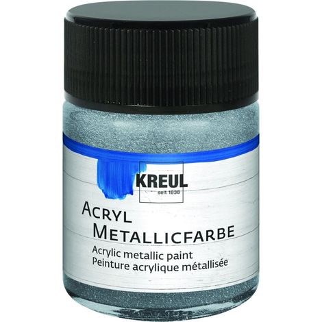 Kreul Acryl Metallicfarbe silber 50 ml Verzierfarbe