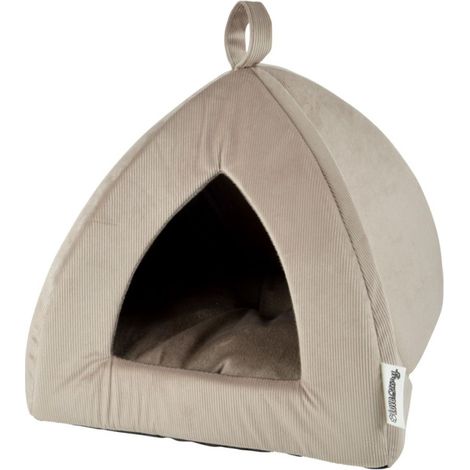 Tente Pour Chat Velours "Crafty" 38cm Noisette (1/5)