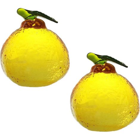 Figurine Fruit En Verre Soufflé - Fraise Ananas Raisin Banane - Décoration Intérieure Maison Café Événement - Lot De 2 (1/5)