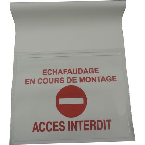 Pochette de chantier 45cm - Avec rabat arrière Blanc 36.5 x 45cm AVEC LE SENS INTERDIT
