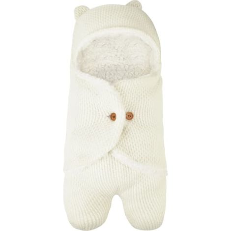 Gigoteuse pour nouveau-né pour les promenades d'automne et d'hiver, couverture anti-coups de pied, gigoteuse chaude pour poussette, blanche (1/4)