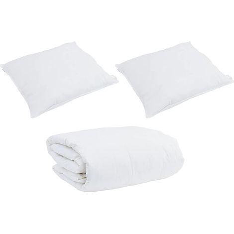 Ensemble de Duvet avec oreiller 3 pcs,Couette Blanc Coton CFW51718 (1/5)