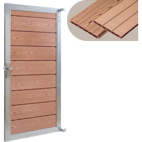 Portail de jardin Segovia 180 x 90 cm WPC aspect bois marron [neu.holz] (1/5)