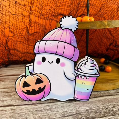 Support Pour Décoration De Bureau - Support Fantôme Et Citrouille D'Halloween - Pour Bureau Maison Bureau - 1 Pièce (1/5)