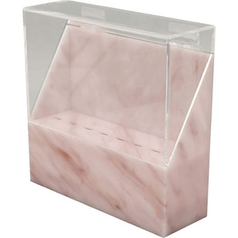 Caja organizadora de pinzas de 8 compartimentos, organizador de extensiones de pestañas, soporte de exhibición y cojín - Estilo mármol rosa