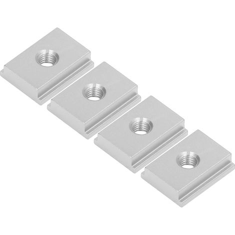Lot de 4 écrous coulissants T 30 série M8 en alliage d'aluminium pour menuiserie et scie sur table, argenté (1/5)