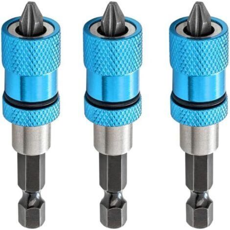Lot de 3 embouts magnétiques à changement rapide pour cloison sèche - Réglage de la profondeur de vis - Tige hexagonale de 1/4" - Pour visseuse sans fil et perceuse manuelle
