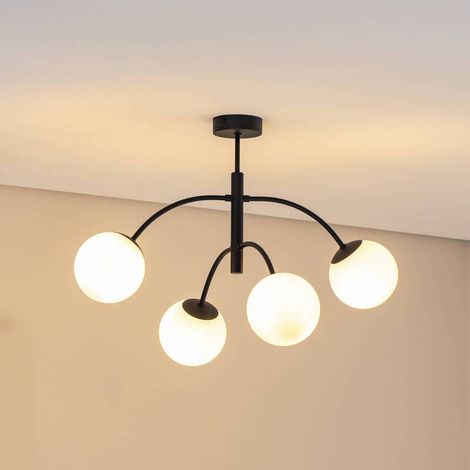 [NEUWERTIG] B-Ware Euluna Deckenleuchte Lampe Karda schwarz 4-flammig Raumlicht Metall Glas dimmbar (1/2)