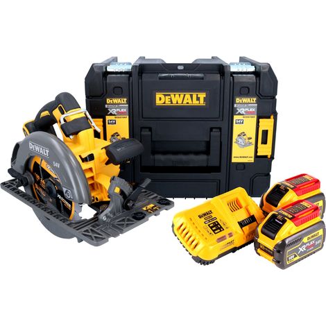 DeWalt DCS 579 X2T Akku Handkreissäge 54 V FlexVolt 190 mm Brushless + 2x Akku 9,0 Ah + Ladegerät + TSTAK