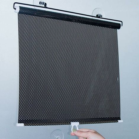 Balkonvorhang mit Saugnapf, Sonnensegel für Autofenster, einziehbarer tragbarer Vorhang, für Schlafzimmer, Kinderzimmer, Büros, Wohnmobile, stanzfrei (50 x 125 cm) (1/4)