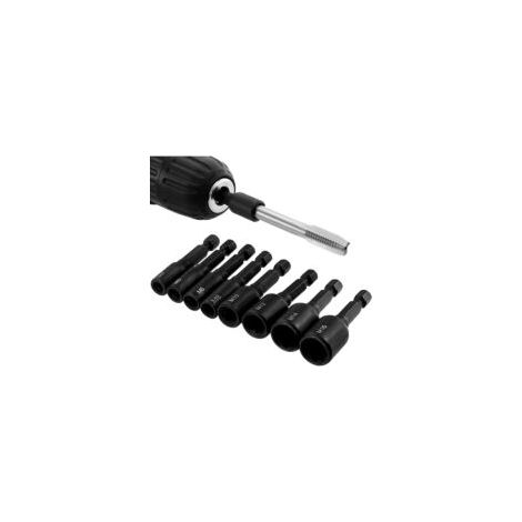 8 adattatori per maschiatura a vite da 1/4 di pollice con gambo esagonale, maschiatrice a innesto quadro, adattatore per filettatura pilota per trapano elettrico (M4/M5/M6/M8/M10/M12/M14/M16) - Crezuo