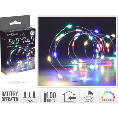 LUCI DI NATALE LED, 495CM, 100 LED, MULTICOLORE