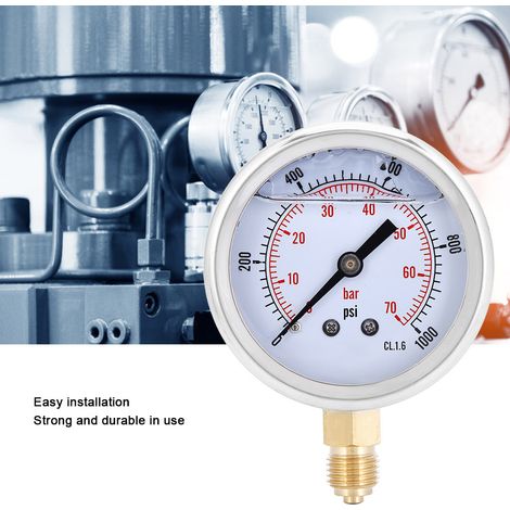 Manomètre de pression d'injection d'huile radiale TS-PGG604-70bar 1/4BSP Y60 (1/5)