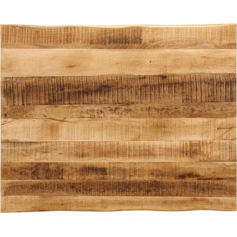Tischplatte mit Baumkante 100x80x2,5 cm Raues Mango Massivholz