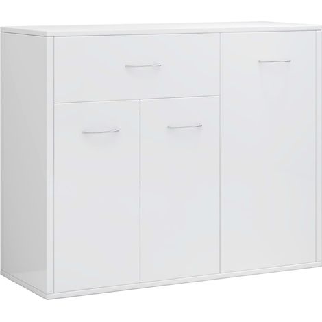 Credenza buffet cassettiera mobile contenitore organizer cucina soggiorno lucido 88 x 30 x 70 cm derivati del legno bianco 020030777