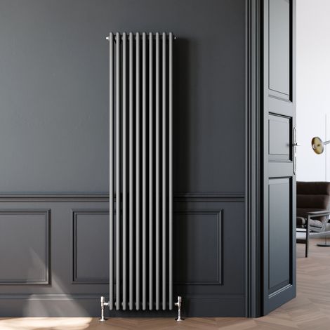 ELEGANT Traditional Column Radiator Cast Iron Style Radiator Vertical Radiator 1800 Anthracite Triple Column Radiator Rads 1800 x 470 mm (1/5)