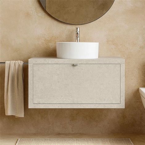 Exagonshop Mobile bagno Grigio Caldo 80x50 Thema un cassetto e