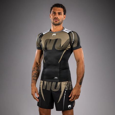 Venum Herren Adrenaline Rashguard Kurzarm Schwarz/Sand M