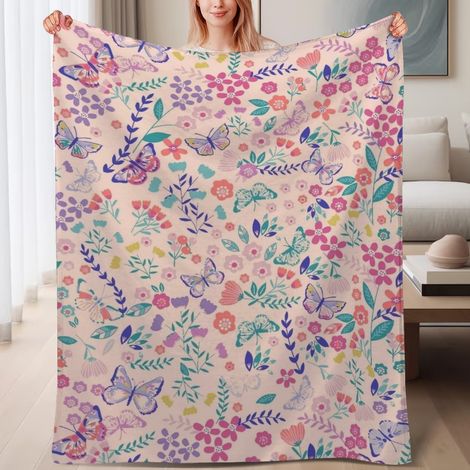 Couverture de lit en polaire, jeté doux et chaud idéal pour le printemps, légère et luxueuse en microfibre de polyester, décoration intérieure, ajout élégant à la décoration intérieure, cadeau parfait (1/4)