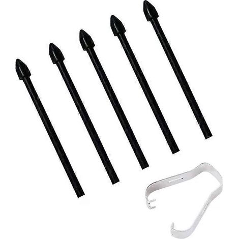 Stylet universel - 6 embouts de rechange en 1 pour Samsung Galaxy Tab S8/S7/S6 et Note20/10/S23/S22 - Noir intense (1/2)