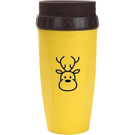 Gobelet French Twist, gobelet isotherme portable pour boissons froides (café, jus), avec paille et motif cerf de Noël. Décorations incluses. (1/4)