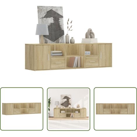 The Living Store Eckregal Sonoma-Eiche 160x40x45 cm Holzwerkstoff - Eckregal - Regal - Wohnzimmermöbel - Holzschrank - Aufbewahrungslösung