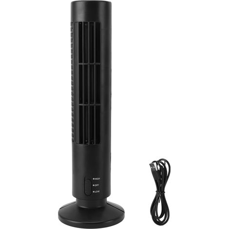 Ortviai Mini Ventilateur sur Pied Sans Pales pour Bureau – Noir, Silencieux, 2 Vitesses, Alimentation USB (1/5)