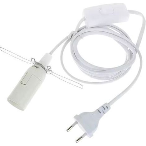 Douille de lampe E14 avec interrupteur intégré, câble de 180 cm en PVC, pour maison et magasin (1/5)
