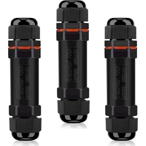 Connecteurs de Câbles Étanches, Boite de Derivation Étanche Exterieur IP68, Raccord Electrique Étanche Lot de 3, Connecteur Electrique Etanche 3 Fils pour Câble Ø 6-12mm (1/4)