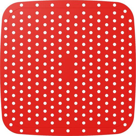 Tapis silicone 19 cm rouge friteuse air, réutilisable antiadhésif résistant chaleur (1/5)