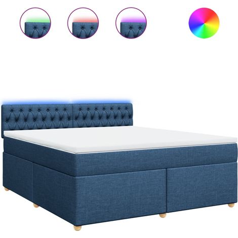 Maison Exclusive - Cama box spring con colchón tela azul 180x200 (1/5)