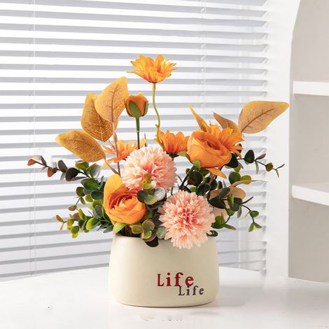 Tournesol Artificiel en Pot - Fleur Synthétique Réaliste pour Décoration Intérieure Extérieure - Bureau Cuisine Salon Jardin - 12,5 x 10 x 27 cm - 1 Pièce (1/5)
