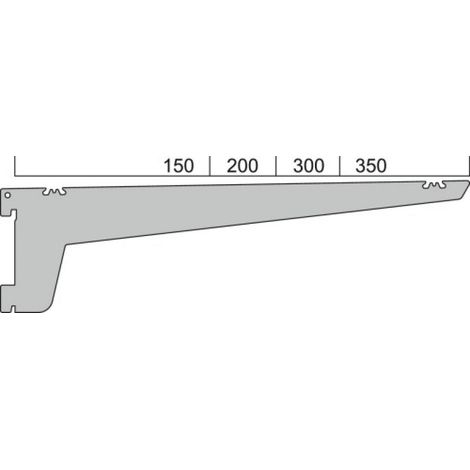Console droite ST aluminium pas de 37 mm finition argent longueur 350 mm - SOFADI