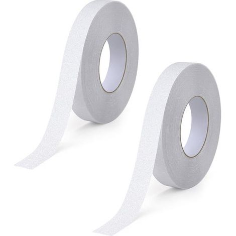 royaluxe - Ruban antidérapant, ruban adhésif imperméable pour escaliers (transparent, motif gravier, 2,5 cm x 5 m), lot de 2 (1/5)