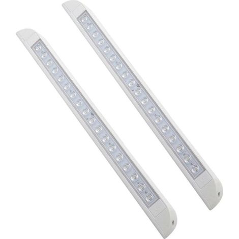 barres lumineuses LED 18 LED 9W 12V étanches 506mm pour auvent, idéales pour le camping, les caravanes, les camions, les camping-cars et les bateaux ()