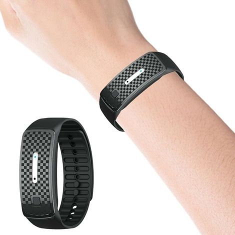 Bracelet anti-moustiques à ultrasons 3 modes étanche, rechargeable pour le camping, la pêche, les sports de plein air (Blcak) (1/5)