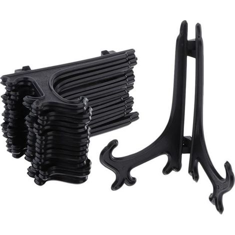 10x Porte Assiette Chevalet pour Photo Tableau Livre Décoration de Maison Atelier 14.5x12cm en Noir