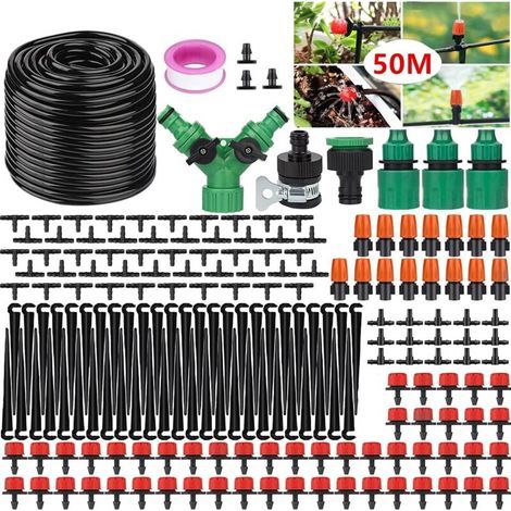 200-teiliges Tropfbewässerungsset, automatisches Tropfbewässerungsset mit 50 m Schlauch für Gartenpflanzen (1/5)
